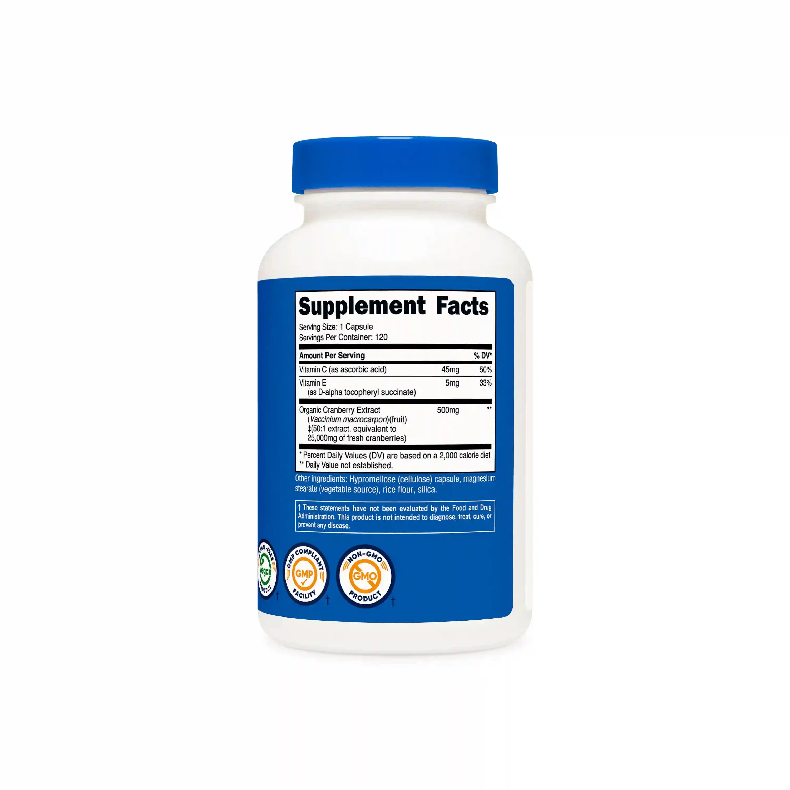 Nutricost Cranberry Extract Capsules (With Vitamin C & E)