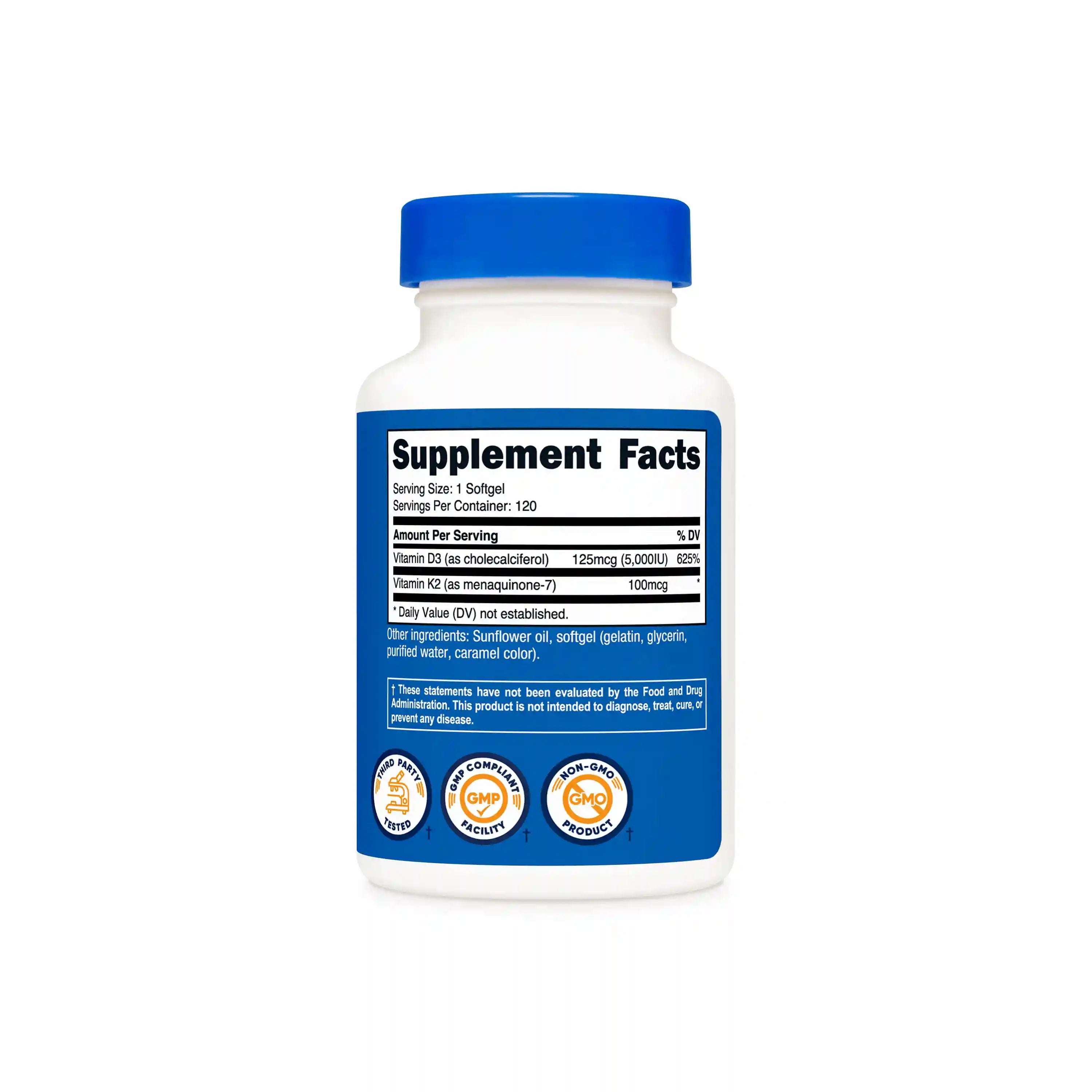 Nutricost Vitamin K2 + Vitamin D3 Softgels