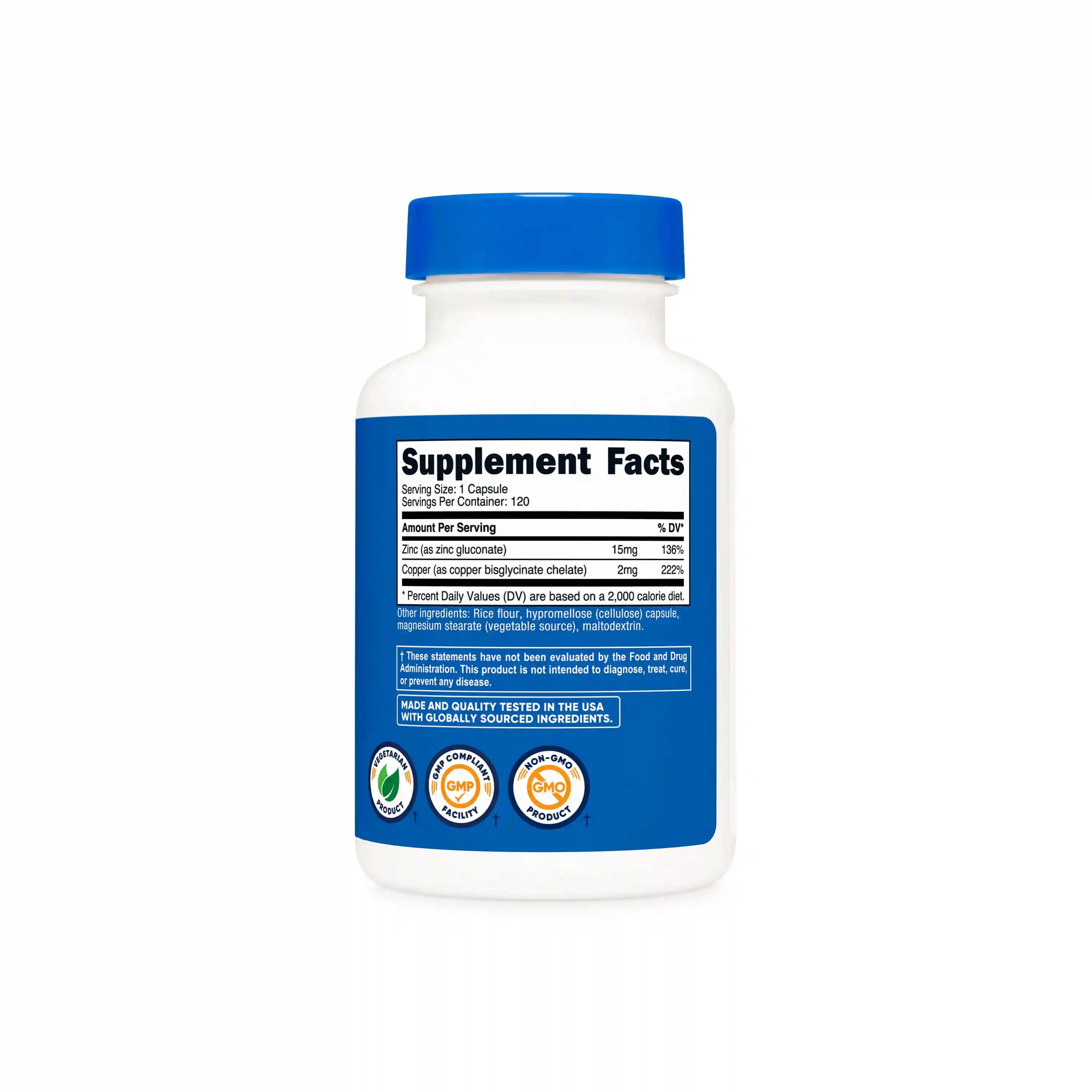 Nutricost Zinc + Copper Capsules